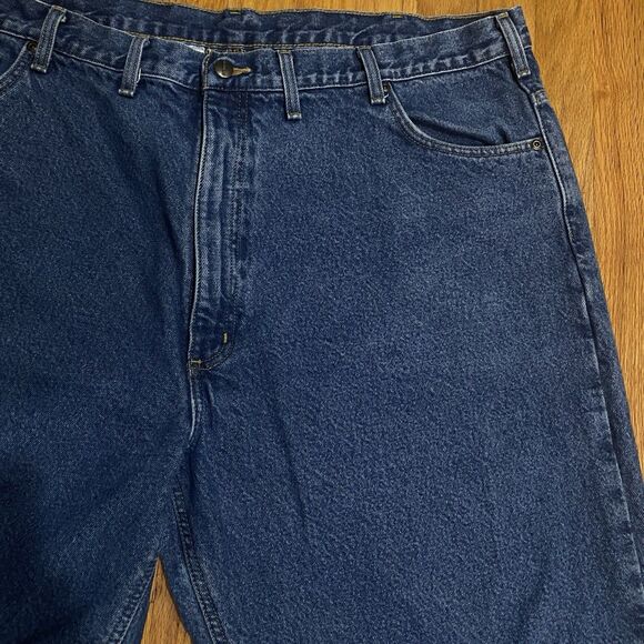Men's Carhartt Relaxed Fit Denim Jeans Flannel Lined 46x30 Extra Warm Workwear - Picture 5 of 16